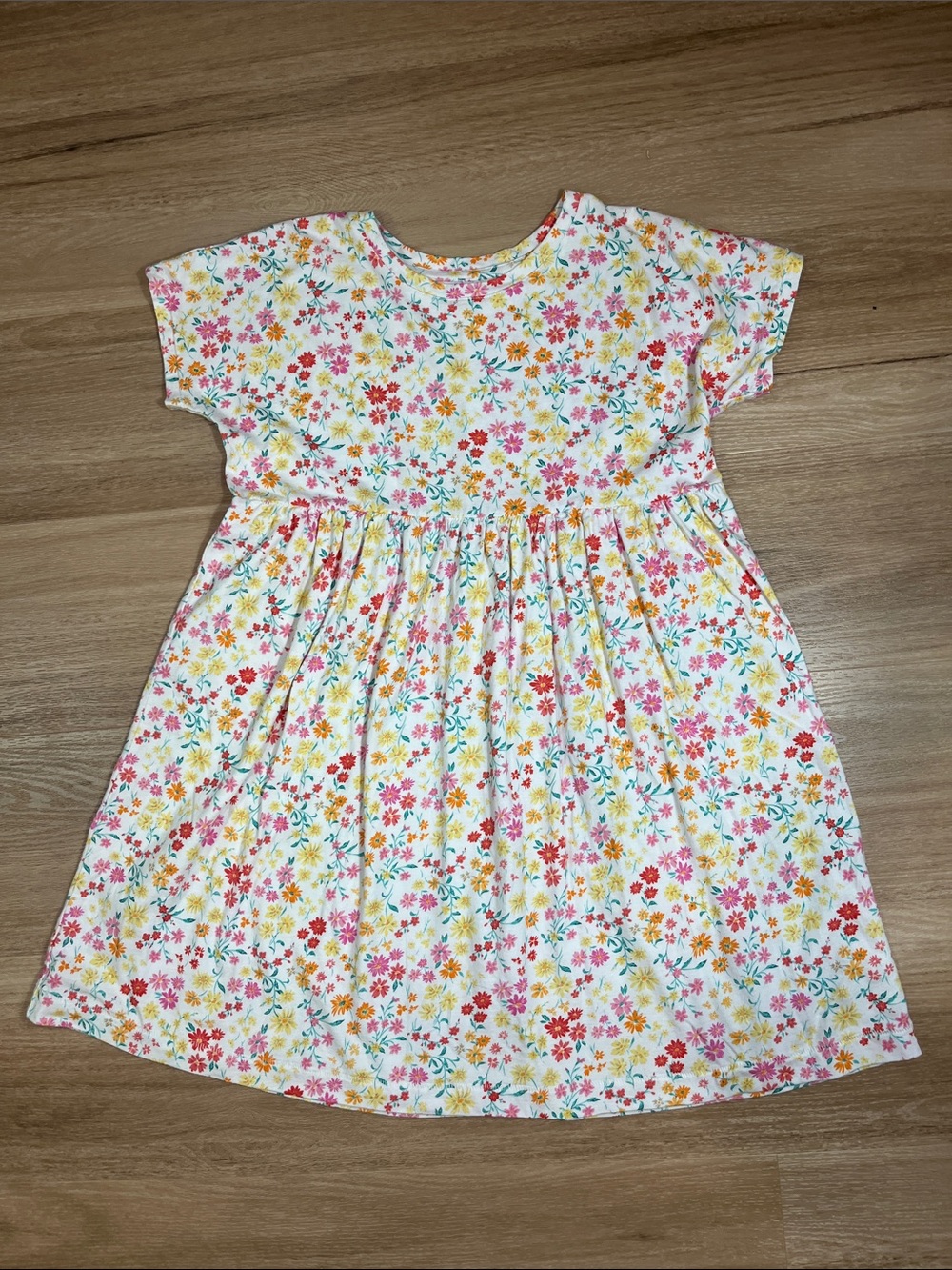 Old Navy Girls Floral Short Sleeve Fit & Flare Dress Size L, 10-12